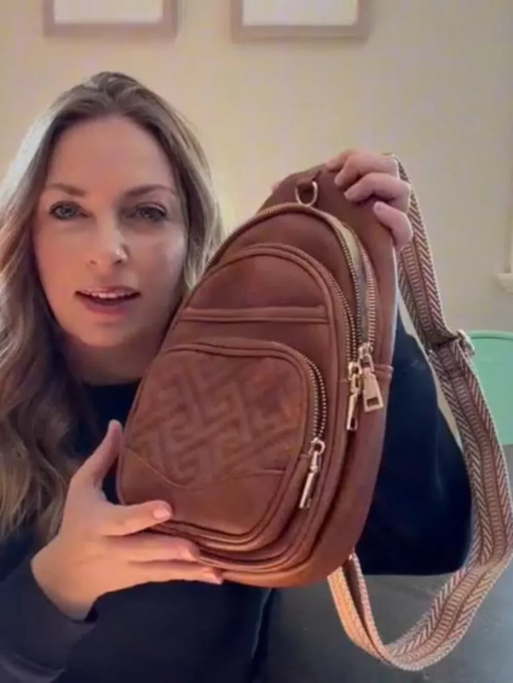 RFID Anti Theft Crossbody Sling Bag Vegan Leather Travel Purse
